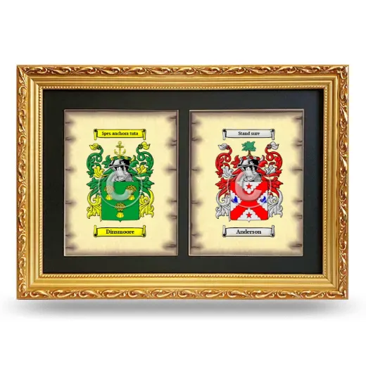 Double Coat of Arms Framed - Gold