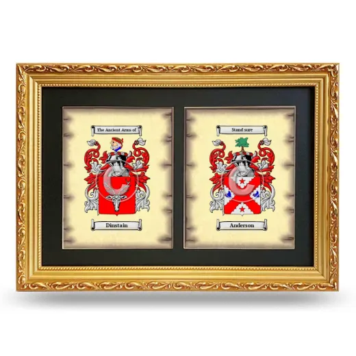 Double Coat of Arms Framed - Gold