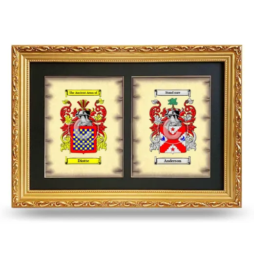 Double Coat of Arms Framed - Gold