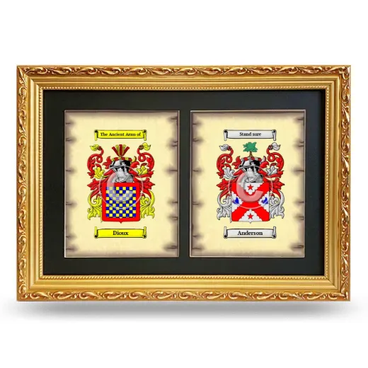 Double Coat of Arms Framed - Gold