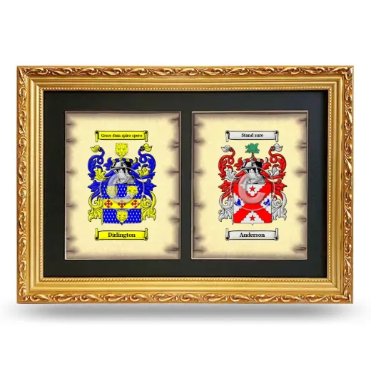 Double Coat of Arms Framed - Gold
