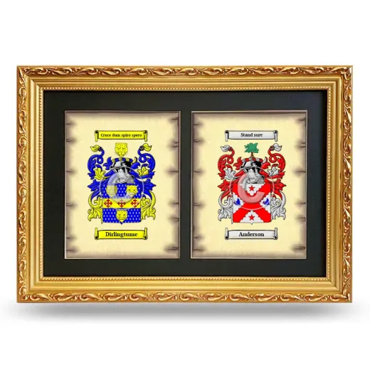 Double Coat of Arms Framed - Gold