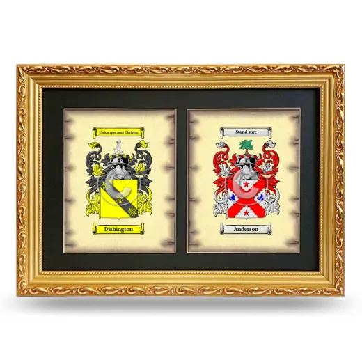 Double Coat of Arms Framed - Gold