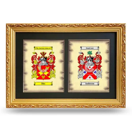 Double Coat of Arms Framed - Gold