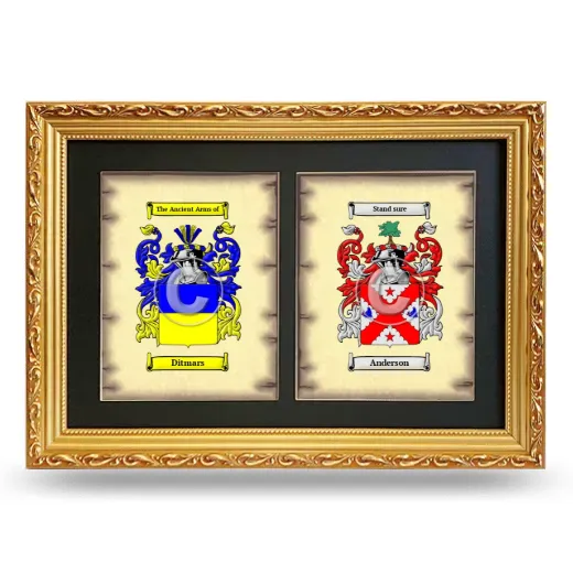 Double Coat of Arms Framed - Gold