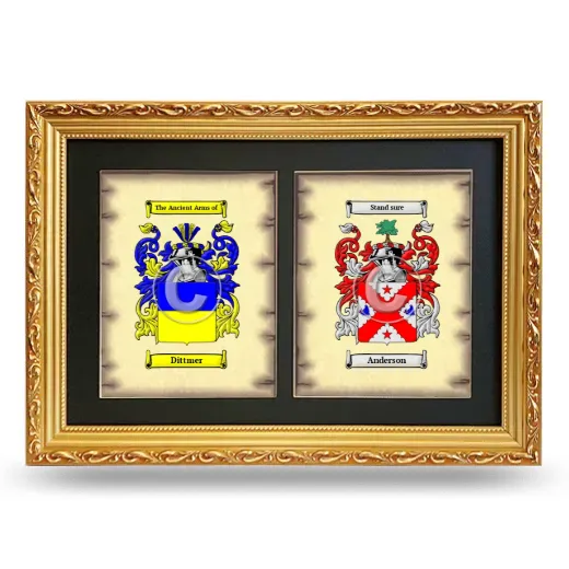 Double Coat of Arms Framed - Gold