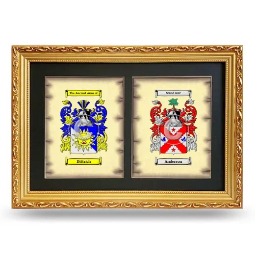 Double Coat of Arms Framed - Gold