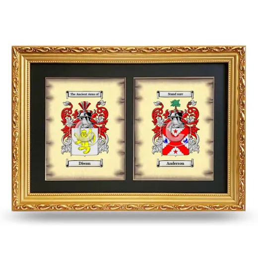 Double Coat of Arms Framed - Gold