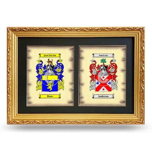 Double Coat of Arms Framed - Gold