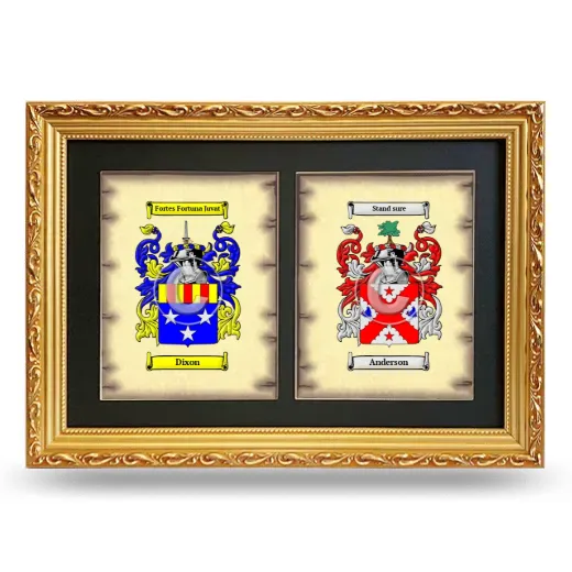 Double Coat of Arms Framed - Gold