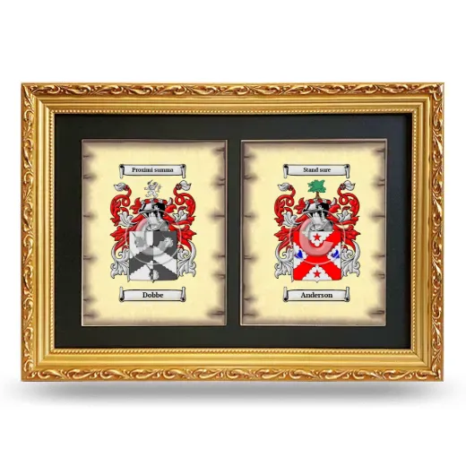 Double Coat of Arms Framed - Gold