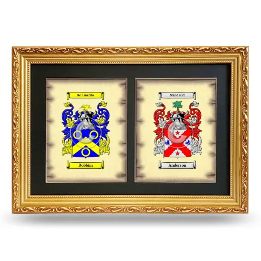 Double Coat of Arms Framed - Gold