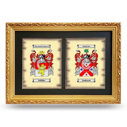 Double Coat of Arms Framed - Gold