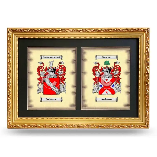 Double Coat of Arms Framed - Gold