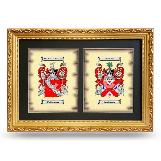 Double Coat of Arms Framed - Gold