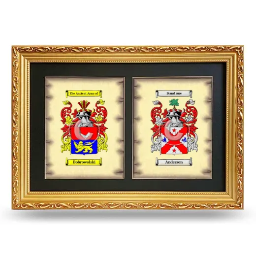 Double Coat of Arms Framed - Gold
