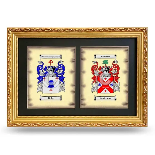 Double Coat of Arms Framed - Gold