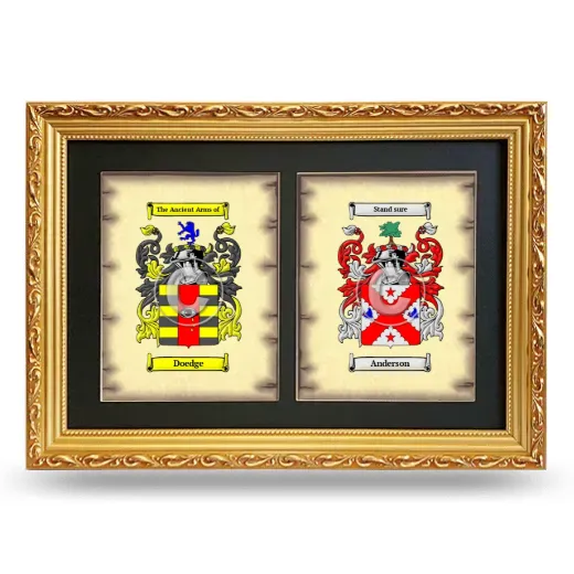 Double Coat of Arms Framed - Gold