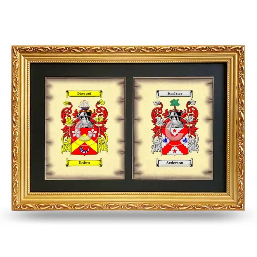 Double Coat of Arms Framed - Gold