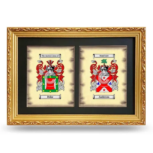 Double Coat of Arms Framed - Gold