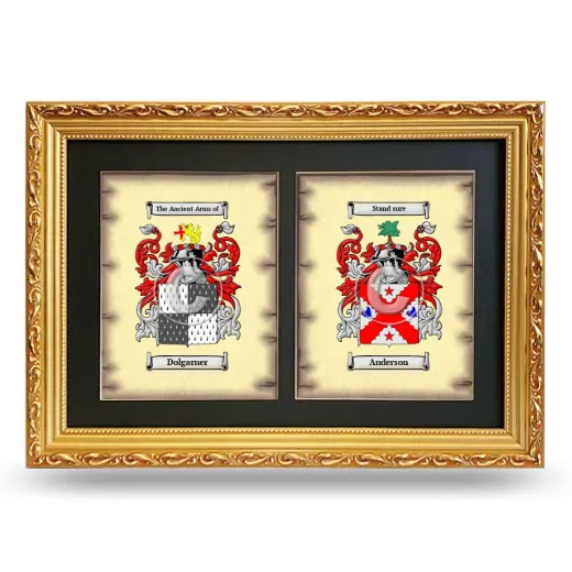 Double Coat of Arms Framed - Gold