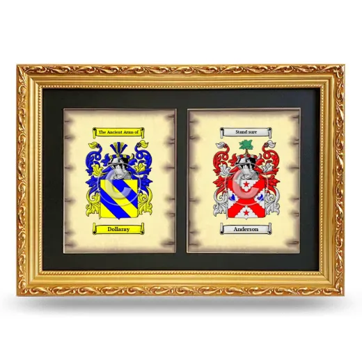 Double Coat of Arms Framed - Gold