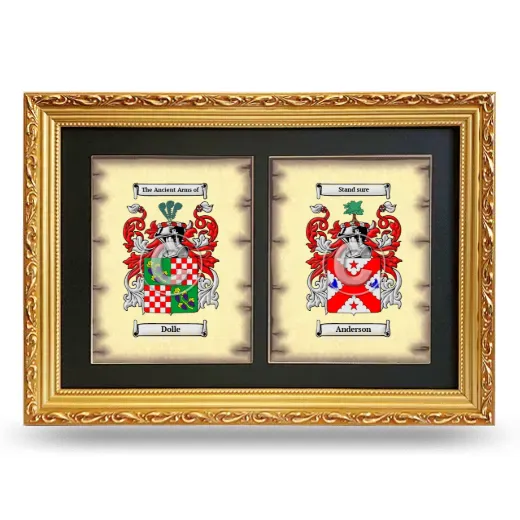 Double Coat of Arms Framed - Gold