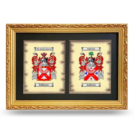 Double Coat of Arms Framed - Gold