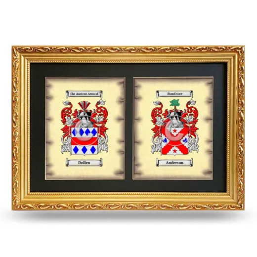 Double Coat of Arms Framed - Gold