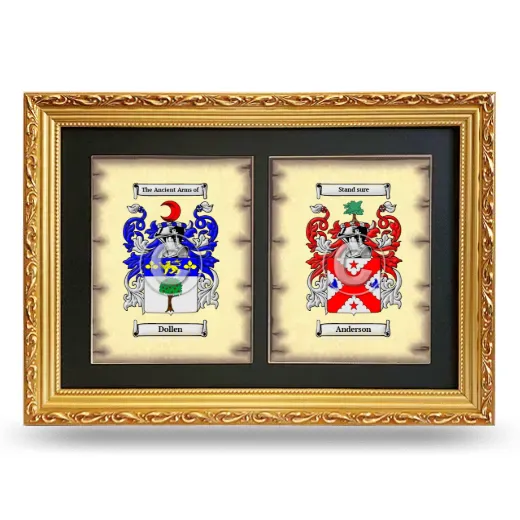 Double Coat of Arms Framed - Gold