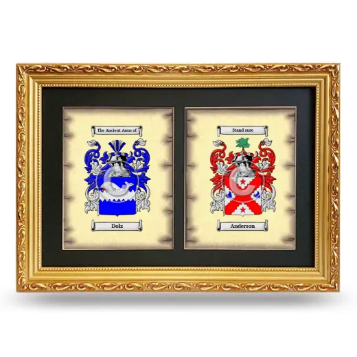 Double Coat of Arms Framed - Gold