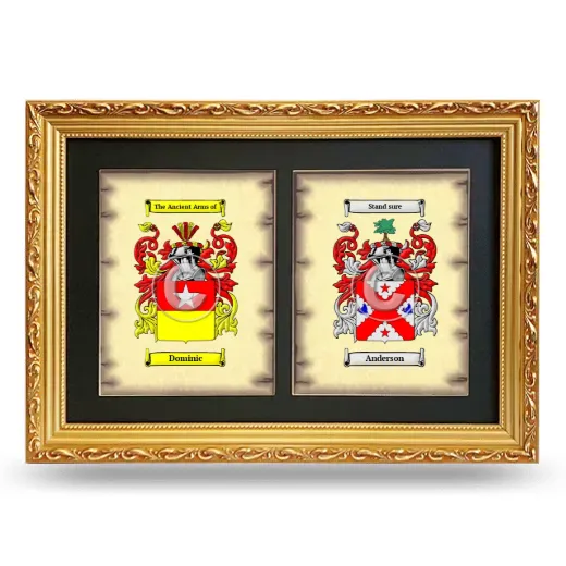 Double Coat of Arms Framed - Gold