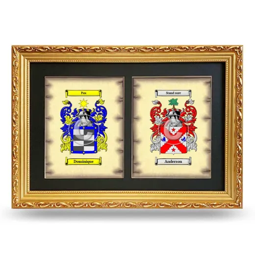 Double Coat of Arms Framed - Gold