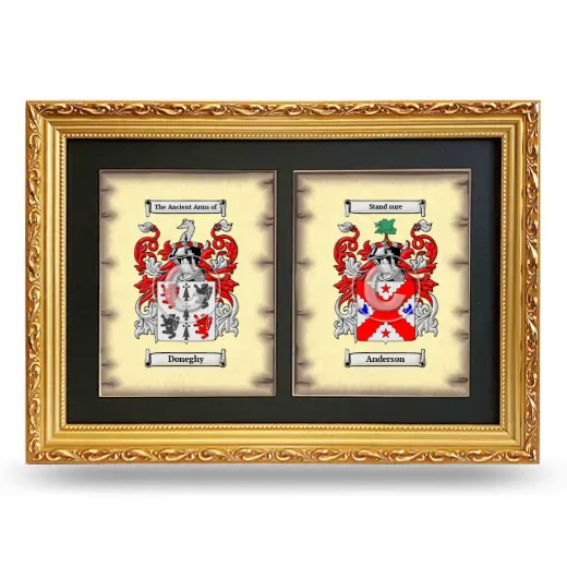 Double Coat of Arms Framed - Gold
