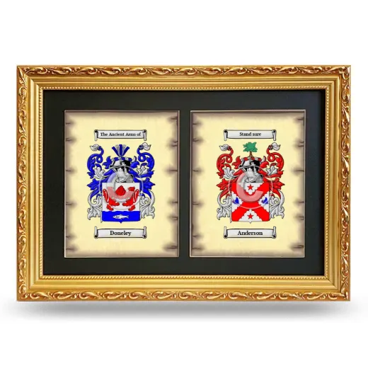 Double Coat of Arms Framed - Gold