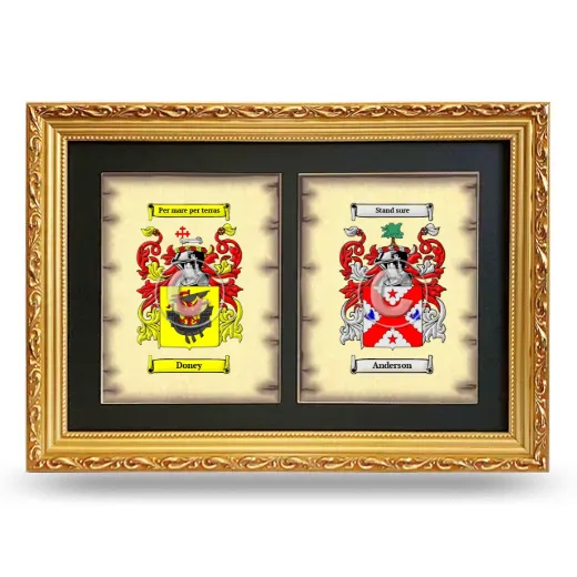 Double Coat of Arms Framed - Gold