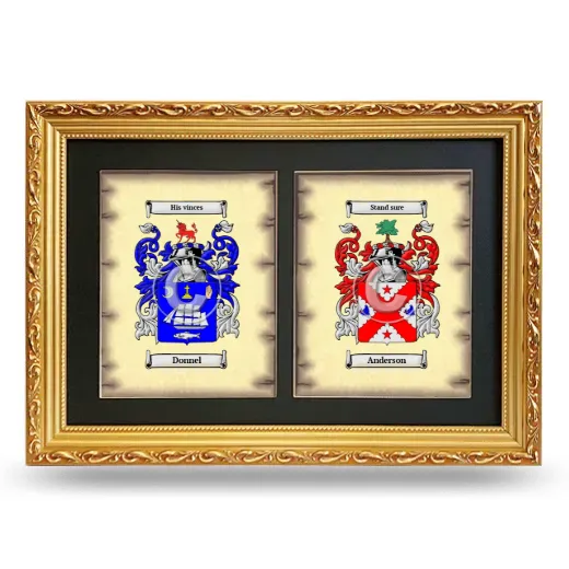 Double Coat of Arms Framed - Gold
