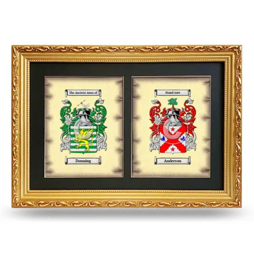 Double Coat of Arms Framed - Gold