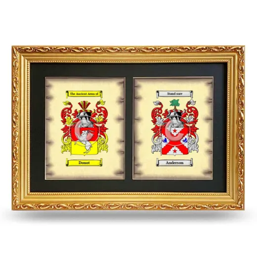Double Coat of Arms Framed - Gold