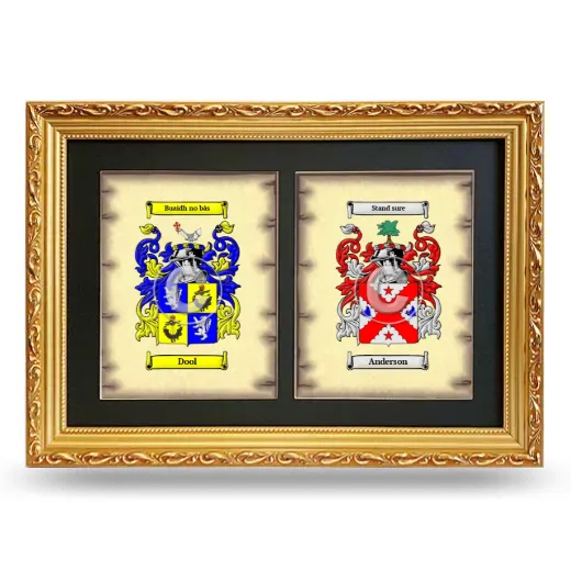 Double Coat of Arms Framed - Gold