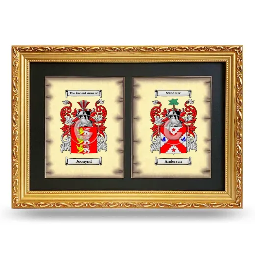 Double Coat of Arms Framed - Gold