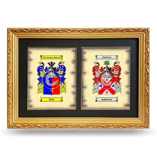 Double Coat of Arms Framed - Gold