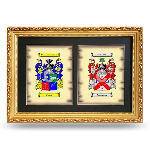 Double Coat of Arms Framed - Gold