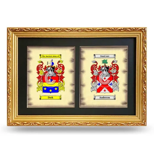 Double Coat of Arms Framed - Gold