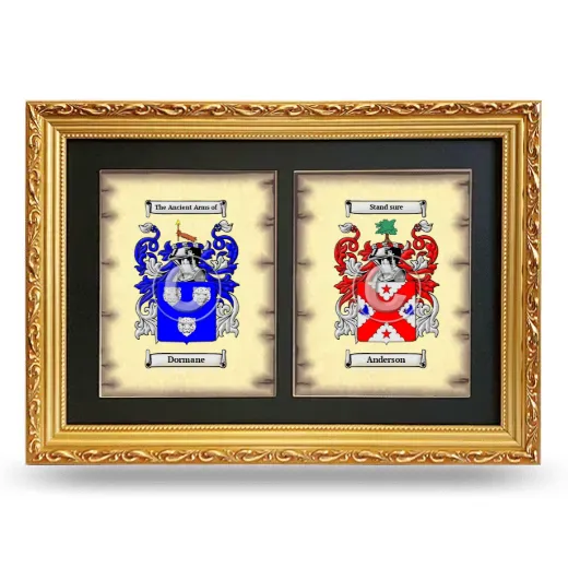 Double Coat of Arms Framed - Gold