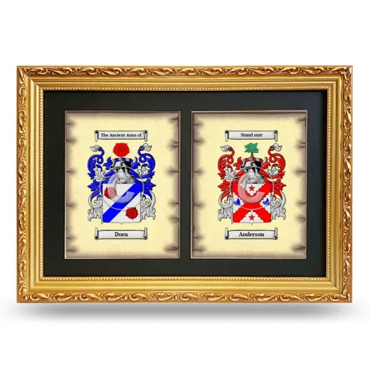 Double Coat of Arms Framed - Gold