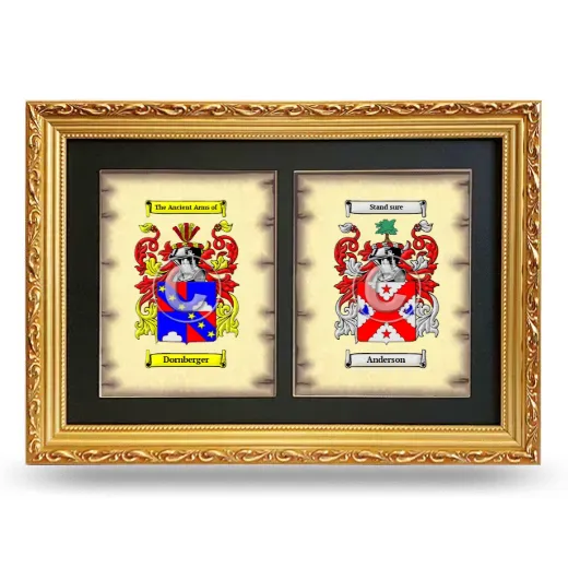 Double Coat of Arms Framed - Gold