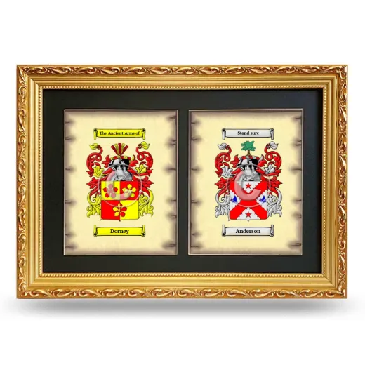 Double Coat of Arms Framed - Gold