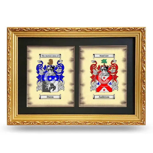 Double Coat of Arms Framed - Gold