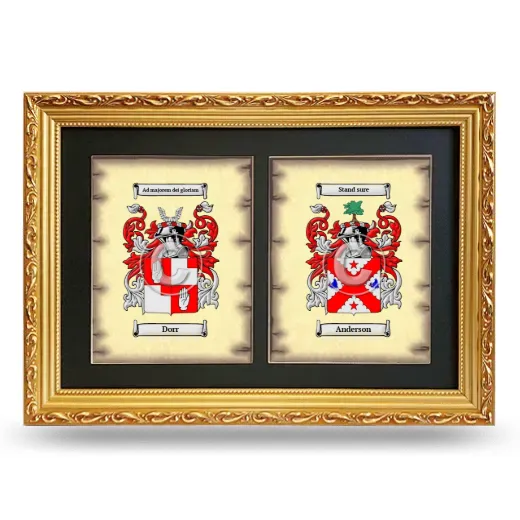 Double Coat of Arms Framed - Gold
